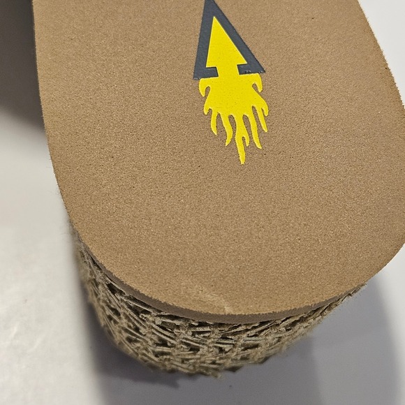 Volatile Metallic Gold Woven Straw Platform Wedge Slide Sandals Womens Size 8 - Picture 6 of 10